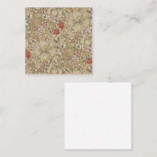William Morris Golden Lily Vierkante Visitekaartje (Voorkant / Achterkant)