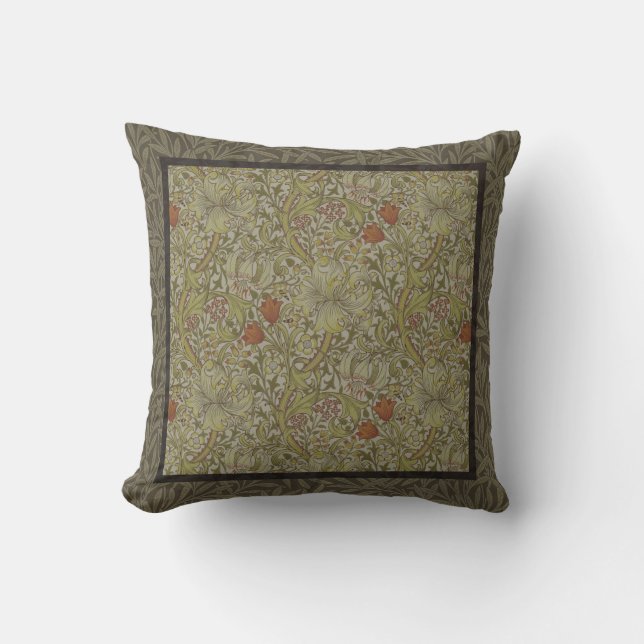 William Morris Golden Lily Willow Bough Patroon Kussen (Voorkant)