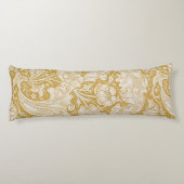 William Morris Goud Bachelors Button Bloem Lichaamskussen (Achterkant)