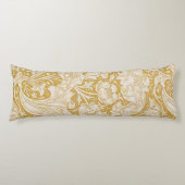 William Morris Goud Bachelors Button Bloem Lichaamskussen (Voorkant)