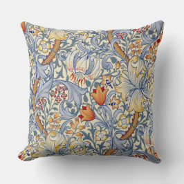 William Morris Goud Lelie Behang voor Victoriaanse Kussen