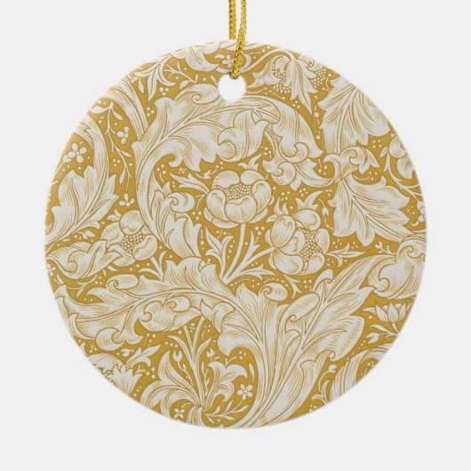 William Morris Gouden Bachelors Button Bloem Keramisch Ornament (Voorkant)