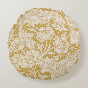 William Morris Gouden Bachelors Button Bloem Rond Kussen