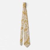 William Morris Gouden Bachelors Button Bloem Stropdas (Achterkant)