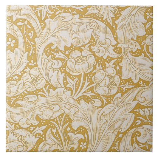 William Morris Gouden Bachelors Button Bloem Tegeltje (Voorkant)