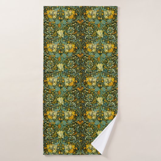 William Morris Gouden Kamperfoelie Bloem Behang Bad Handdoek (Badhanddoek)