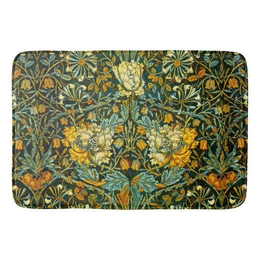 William Morris Gouden Kamperfoelie Bloem Behang Badmat (Voorkant)