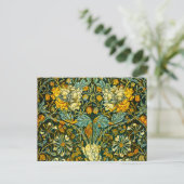 William Morris Gouden Kamperfoelie Bloem Behang Briefkaart (Staand voorkant)