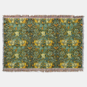 William Morris Gouden Kamperfoelie Bloem Behang Deken