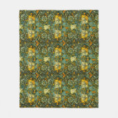 William Morris Gouden Kamperfoelie Bloem Behang Fleece Deken (Voorkant)