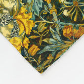 William Morris Gouden Kamperfoelie Bloem Behang Fleece Deken (Hoek)