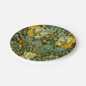 William Morris Gouden Kamperfoelie Bloem Behang Papieren Bordje (Gekanteld)