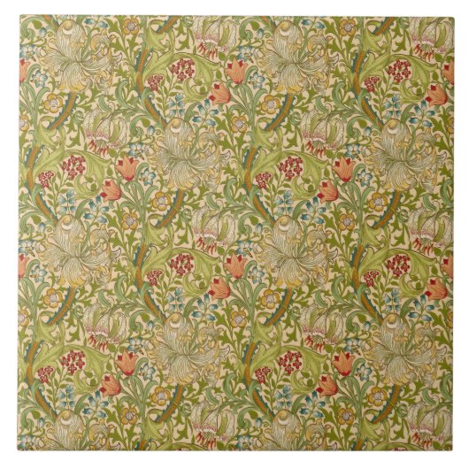 William Morris "Gouden Lelie" 2 Tegeltje (Voorkant)