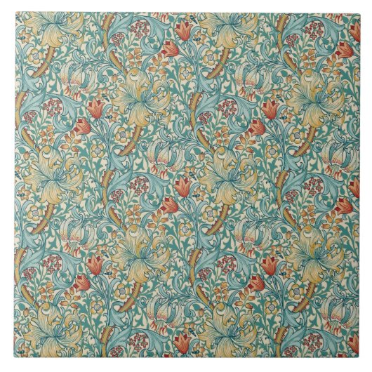 William Morris "Gouden Lelie" 3 Tegeltje (Voorkant)