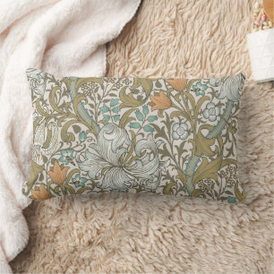 William Morris Gouden Lelie Blauw Goud Klassiek Kussen