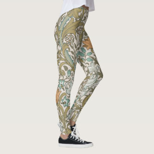 William Morris Gouden Lelie Blauw Goud Klassiek Leggings