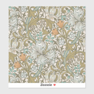 William Morris Gouden Lelie Blauw Goud Klassiek Sticker