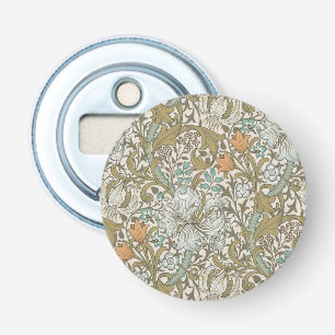 William Morris Gouden Lelie Blauwe Goud Klassiek Button Flesopener