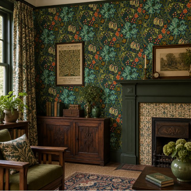 William Morris Gouden Lelie Bloempatroon Behang (Creator heeft geüpload)