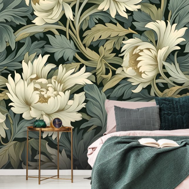 William Morris Gouden Lelie Bloempatroon  Behang (Creator heeft geüpload)