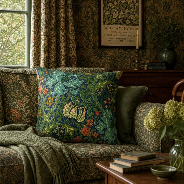 William Morris Gouden Lelie Bloempatroon Kussen (Creator heeft geüpload)