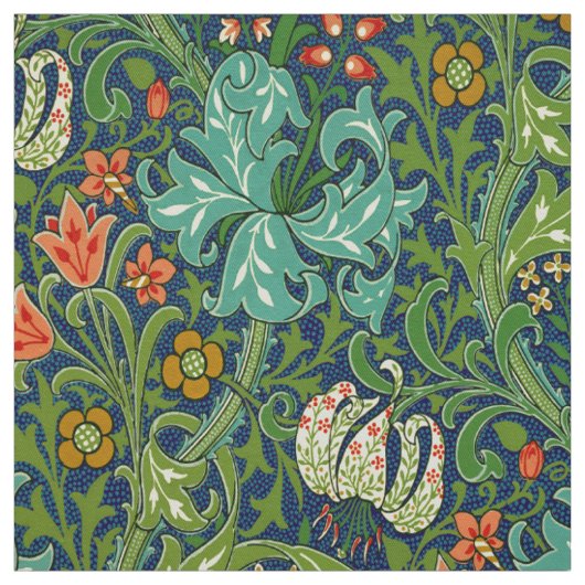 William Morris Gouden Lelie Bloempatroon Stof (Swatch)