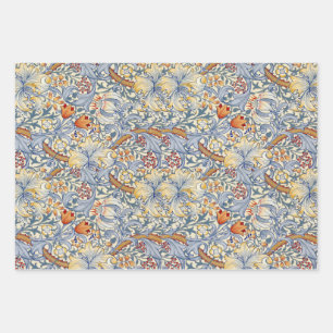 William Morris Gouden Lelie Victoriaans Behang Inpakpapier Vel