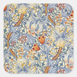 William Morris Gouden Lelie Victoriaans Behang Vierkante Sticker