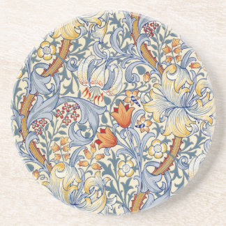 William Morris Gouden Lelie Victoriaans Behang Zandsteen Onderzetter