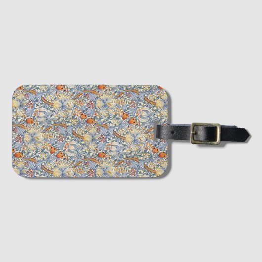 William Morris Gouden Lelie Victoriaanse Botanisch Bagagelabel (Voorkant (horizontaal))