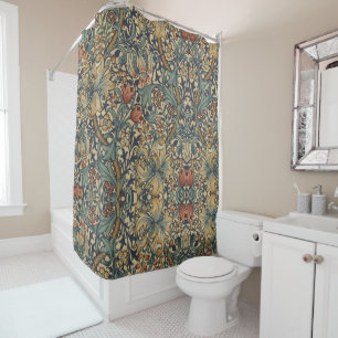 William Morris Gouden Lelie Vintage Pre-Raphaelite Douchegordijn