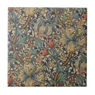 William Morris Gouden Lelie Vintage Pre-Raphaelite Tegeltje