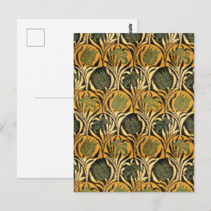 William Morris Gouden Tulp Lelie Vintage Behang Briefkaart