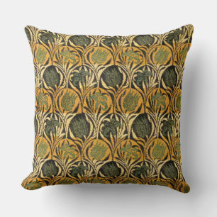 William Morris Gouden Tulp Lelie Vintage Behang Kussen