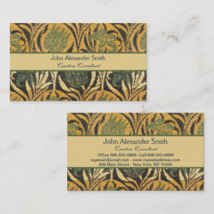 William Morris Gouden Tulp Lelie Vintage Behang Visitekaartje