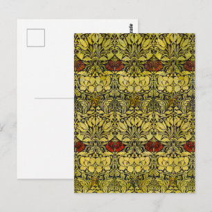 William Morris Gouden Tulp Roos Vintage Behang Briefkaart