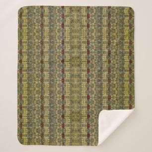 William Morris Gouden Tulp Roos Vintage Behang Sherpa Deken