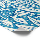 William Morris goudsbloem blauw patroon Poster (Hoek)