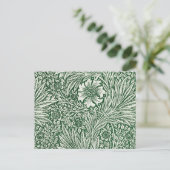 william morris goudsbloem groen bloem briefkaart (Staand voorkant)
