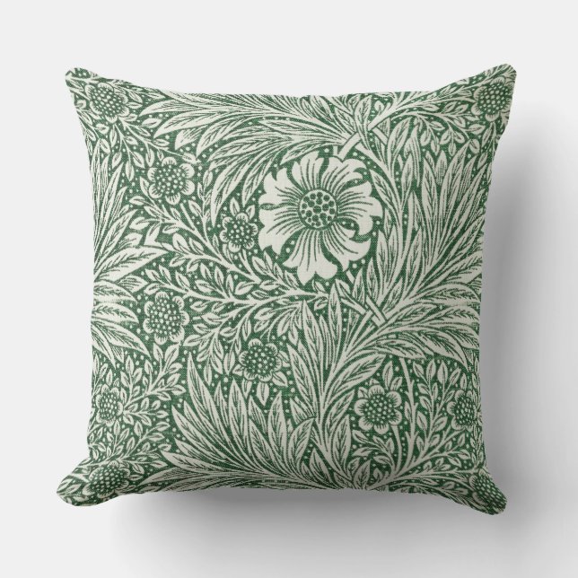 william morris goudsbloem groen bloem buitenkussen (Voorkant)