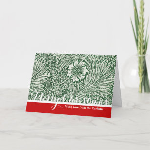 william morris goudsbloem groen bloem feestdagen kaart