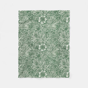 william morris goudsbloem groen bloem fleece deken