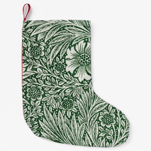william morris goudsbloem groen bloem kleine kerstsok (Voorkant)