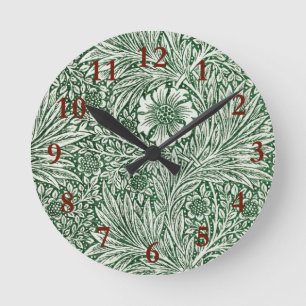 william morris goudsbloem groen bloem ronde klok