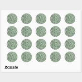 william morris goudsbloem groen bloem ronde sticker (Vel)