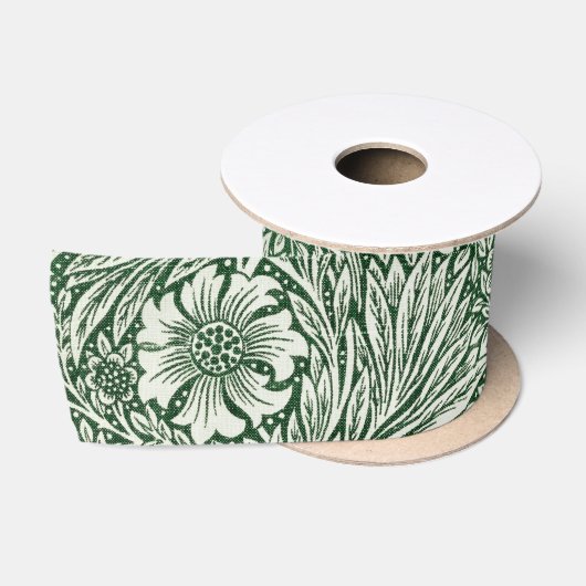 william morris goudsbloem groen bloem satijnen lint (Spoel)