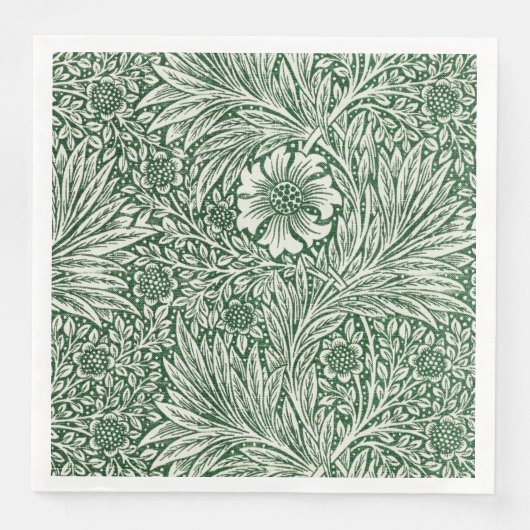 william morris goudsbloem groen bloem servet (Voorkant)