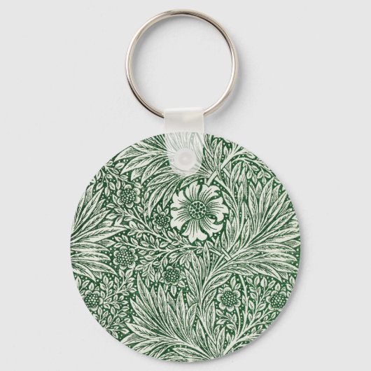 william morris goudsbloem groen bloem sleutelhanger (Voorkant)