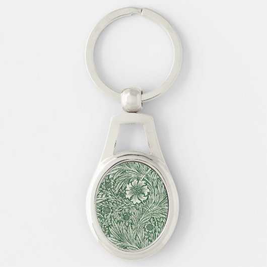 william morris goudsbloem groen bloem sleutelhanger (Voorkant)