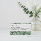william morris goudsbloem groen bloem visitekaartje (Staand voorkant)